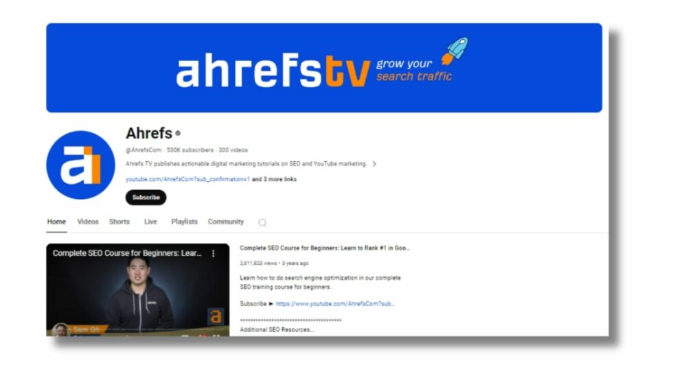 Ahrefstv Youtube Channel Ahrefs youtube channel home page