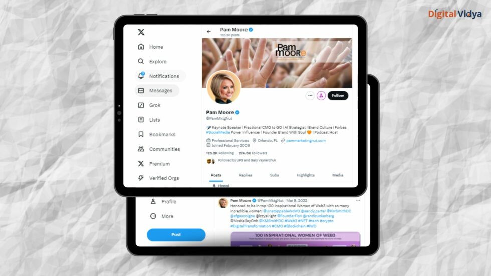 Pam Moore Pam moore is a marketing and branding specialist on twitter.
