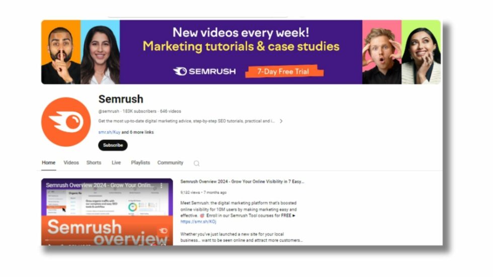 Serush Youtube Channel Semrush youtube channel front phase