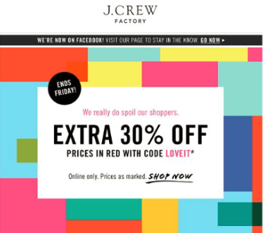 The 6 Things You Need To Do Every Month To Boost Your Conversion Rates J. Crew promo offer