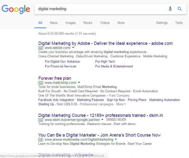 9 Tips To Promote Your Business Online - Digital Vidya Digital marketing in serp